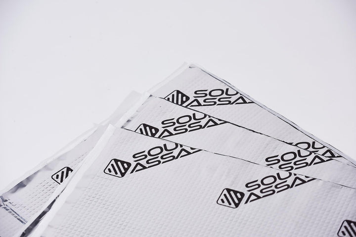 Sound Assassin Sound Damping Mats with Radiant Barrier Layer - 80 Mil Thickness